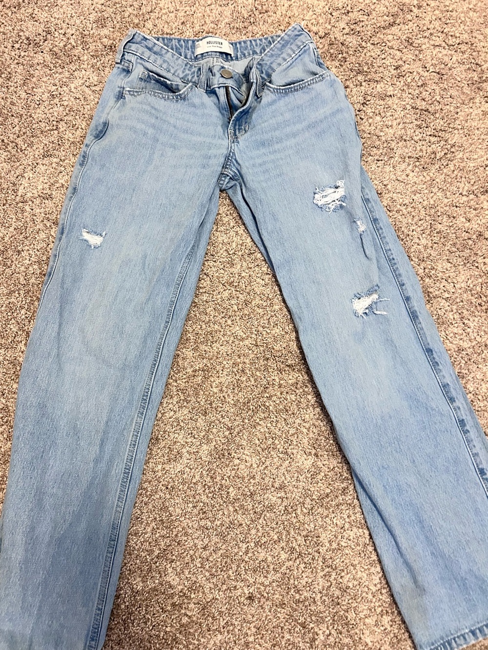 Hollister Light Blue Distressed Boyfriend Jeans